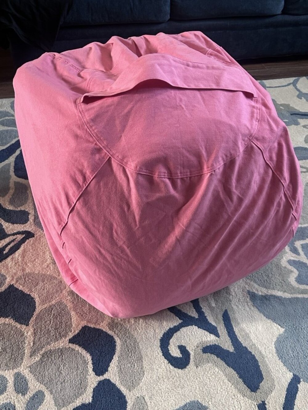 Bean Bag Cover (No Filler),Stuffy Storage Bean Bag Bubblegum Pink Canvas 25x25